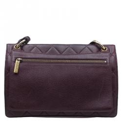 مملوكة مسبقًا Chanel Burgundy Quilted Caviar Leather Classic Retro Flap Shoulder Bag