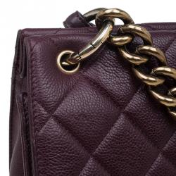 مملوكة مسبقًا Chanel Burgundy Quilted Caviar Leather Classic Retro Flap Shoulder Bag