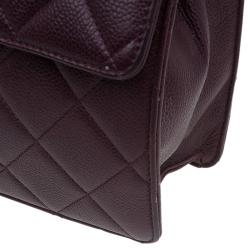 مملوكة مسبقًا Chanel Burgundy Quilted Caviar Leather Classic Retro Flap Shoulder Bag
