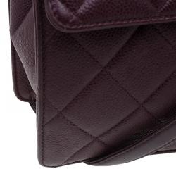 مملوكة مسبقًا Chanel Burgundy Quilted Caviar Leather Classic Retro Flap Shoulder Bag