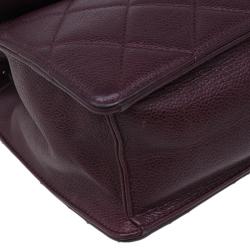 مملوكة مسبقًا Chanel Burgundy Quilted Caviar Leather Classic Retro Flap Shoulder Bag