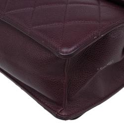 مملوكة مسبقًا Chanel Burgundy Quilted Caviar Leather Classic Retro Flap Shoulder Bag