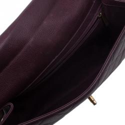 مملوكة مسبقًا Chanel Burgundy Quilted Caviar Leather Classic Retro Flap Shoulder Bag