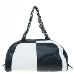 Pre Owned Chanel Bicolor Leather CC Bowling Bag