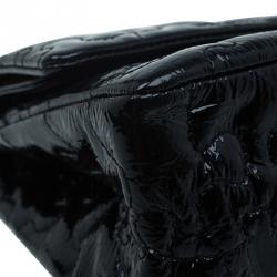 Pre Owned Chanel Black Patent Leather Puzzle 2.55 Reissue Classic 225 Flap Bag