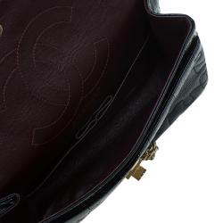 Pre Owned Chanel Black Patent Leather Puzzle 2.55 Reissue Classic 225 Flap Bag