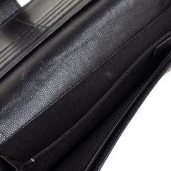 Chanel Black Caviar Leather CC Timeless French Long Wallet