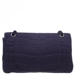 مملوكة مسبقًا حقيبة شانيل 2.55 ريشيو كلاسيك 255 جرسيه بنفسجي بنقشة التمساح بقلاب