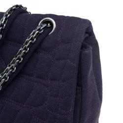 مملوكة مسبقًا حقيبة شانيل 2.55 ريشيو كلاسيك 255 جرسيه بنفسجي بنقشة التمساح بقلاب