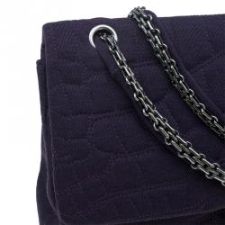 مملوكة مسبقًا حقيبة شانيل 2.55 ريشيو كلاسيك 255 جرسيه بنفسجي بنقشة التمساح بقلاب