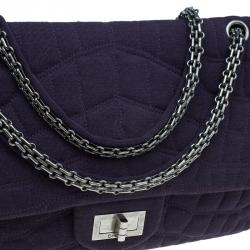 مملوكة مسبقًا حقيبة شانيل 2.55 ريشيو كلاسيك 255 جرسيه بنفسجي بنقشة التمساح بقلاب