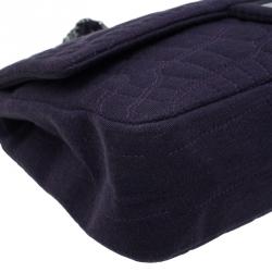 مملوكة مسبقًا حقيبة شانيل 2.55 ريشيو كلاسيك 255 جرسيه بنفسجي بنقشة التمساح بقلاب