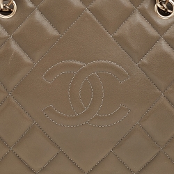 مملوكة مسبقًا Chanel Grey Quilted Leather Diamond CC Tote