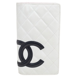 Chanel White Quilted Leather Cambon Ligne Bifold Wallet