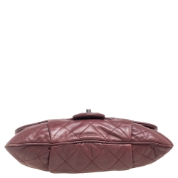 Pre Owned Chanel Burgundy Quilted Leather Coco Pleats Bag