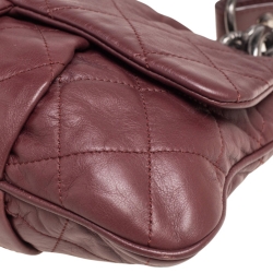 Pre Owned Chanel Burgundy Quilted Leather Coco Pleats Bag