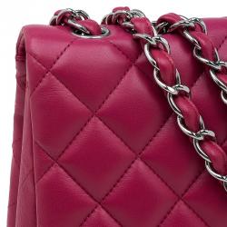 Pre Owned Chanel Pink Quilted Leather Jumbo Classic Single Flap Bag