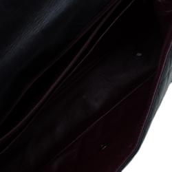 Pre Owned حقيبة شانيل قلاب كلاسيك ماكس جلد مبطن أسود