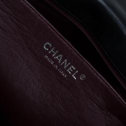 Pre Owned حقيبة شانيل قلاب كلاسيك ماكس جلد مبطن أسود