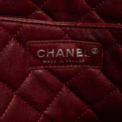 مملوكة مسبقًا Chanel Dark Grey Perforated Quilt Caviar Leather CC Flap Accordion Bag