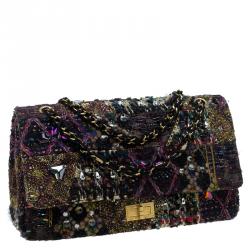 مملوكة مسبقًا Chanel Multicolor Lesage Tweed Jewel Encrusted Reissue 2.55 Classic 228 Flap Bag