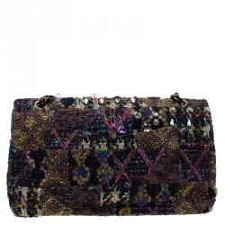 مملوكة مسبقًا Chanel Multicolor Lesage Tweed Jewel Encrusted Reissue 2.55 Classic 228 Flap Bag
