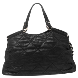 Pre Owned Chanel Black Iridescent Quilted Leather Small Sea Hit Bag