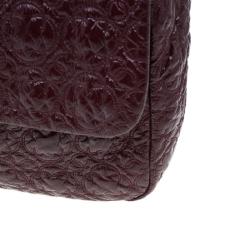 Pre Owned Chanel Burgundy Patent Leather Rock in Moscow Jumbo Classic Flap Bag