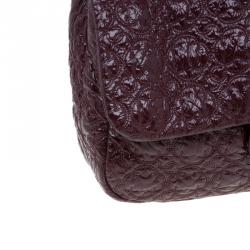 Pre Owned Chanel Burgundy Patent Leather Rock in Moscow Jumbo Classic Flap Bag