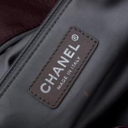 Pre Owned Chanel Burgundy Patent Leather Rock in Moscow Jumbo Classic Flap Bag