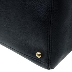 Pre Owned حقيبة يد شانيل شوبر سيرف جلد كافيار أسود