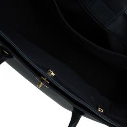 Pre Owned حقيبة يد شانيل شوبر سيرف جلد كافيار أسود