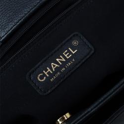 Pre Owned حقيبة يد شانيل شوبر سيرف جلد كافيار أسود