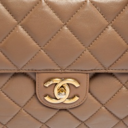 Pre Owned Chanel Brown Leather Large Perfect Edge Flap Bag