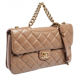 Pre Owned Chanel Brown Leather Large Perfect Edge Flap Bag