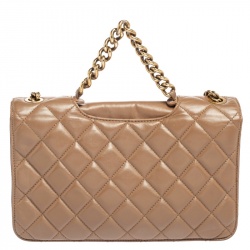 Pre Owned Chanel Brown Leather Large Perfect Edge Flap Bag