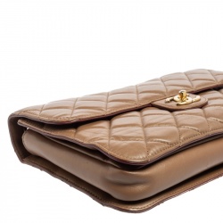 Pre Owned Chanel Brown Leather Large Perfect Edge Flap Bag