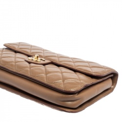 Pre Owned Chanel Brown Leather Large Perfect Edge Flap Bag