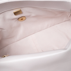 Pre Owned Chanel Pale Pink Quilted Leather Large19 Flap Bag