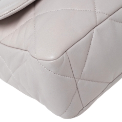Pre Owned Chanel Pale Pink Quilted Leather Large19 Flap Bag
