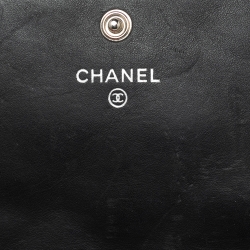 Pre Owned Chanel Black Quilted Leather Cambon Flap Continental Wallet