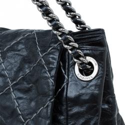 Pre Owned Chanel Black Quilted Leather Wild Stitch Accordion Flap Bag