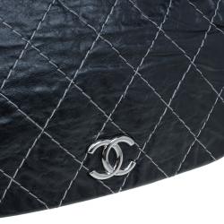Pre Owned Chanel Black Quilted Leather Wild Stitch Accordion Flap Bag