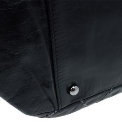 Pre Owned Chanel Black Quilted Leather Wild Stitch Accordion Flap Bag