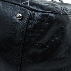 Pre Owned Chanel Black Quilted Leather Wild Stitch Accordion Flap Bag