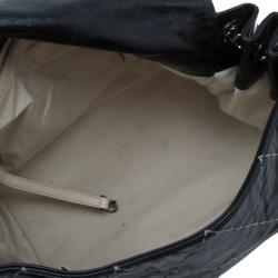 Pre Owned Chanel Black Quilted Leather Wild Stitch Accordion Flap Bag