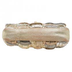 Pre Owned حقيبة شانيل قلاب رويال باتشورك كلاسيك جلد ذهبي ميتالك