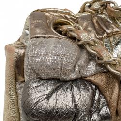 Pre Owned حقيبة شانيل قلاب رويال باتشورك كلاسيك جلد ذهبي ميتالك