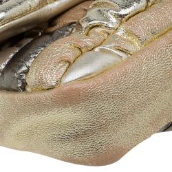 Pre Owned حقيبة شانيل قلاب رويال باتشورك  كلاسيك جلد ذهبي ميتالك