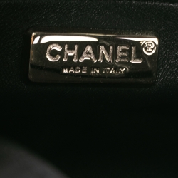 Pre Owned Chanel Black Caviar Leather and Python Small Business Affinity Shopper Bag